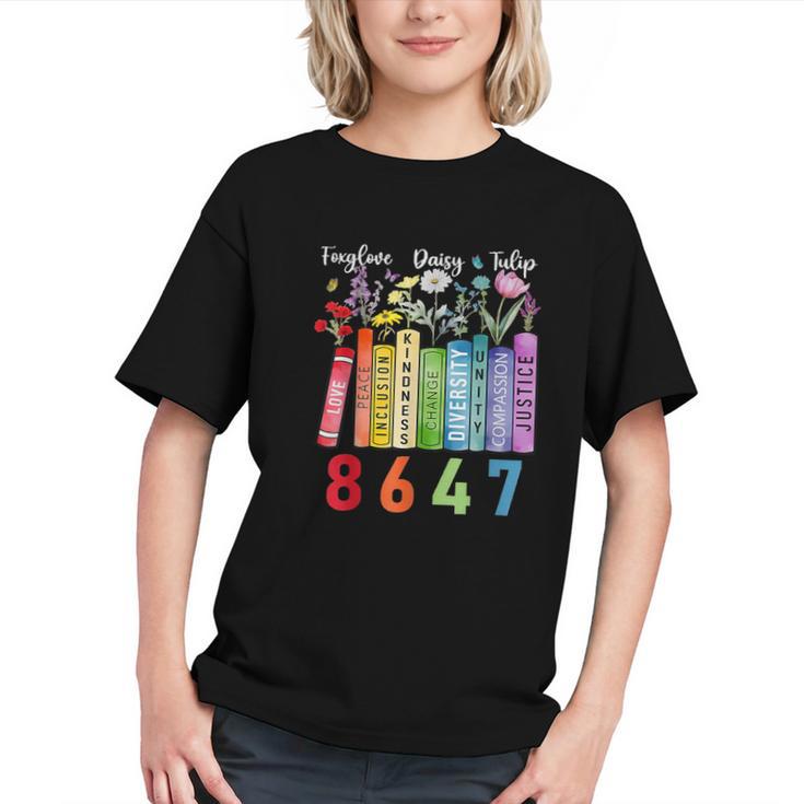 Floral Foxglove Daisy Tulip 8647 Books Lover Blooming Flower Graphic Youth