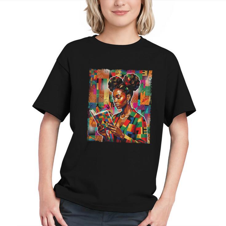 Geometric History Educated Women Reading Book Melanin Graphic Youth