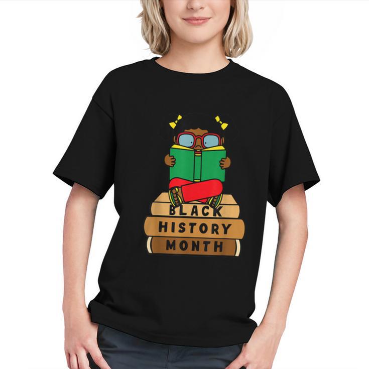 Girl Kid Reading Book Black History Month Bookworm Graphic Youth