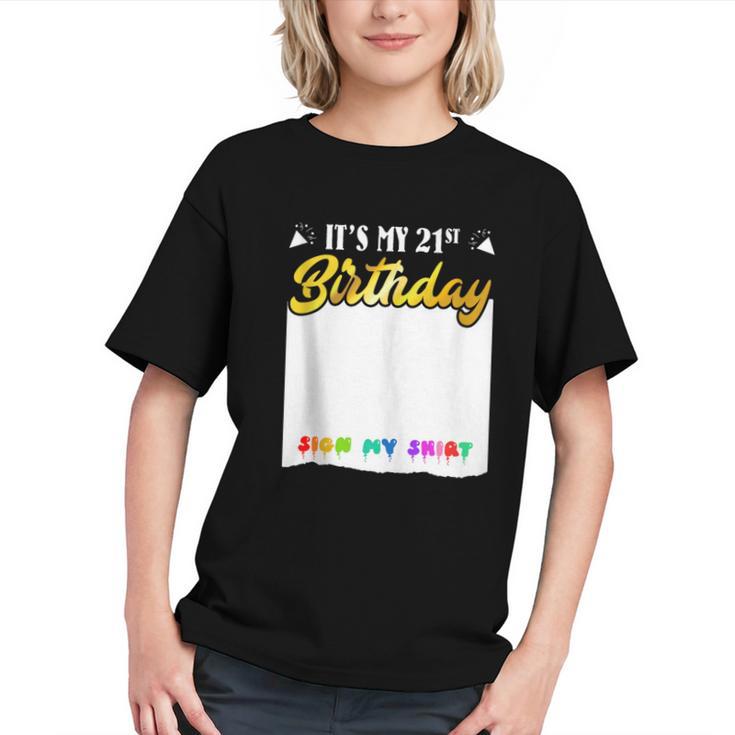 Guestbook My 21st Birthday Sign My Shirt Birthday Party Graphic Youth