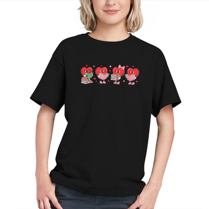 Heart Reading Books Valentine Teacher Library Book Lover Graphic Youth