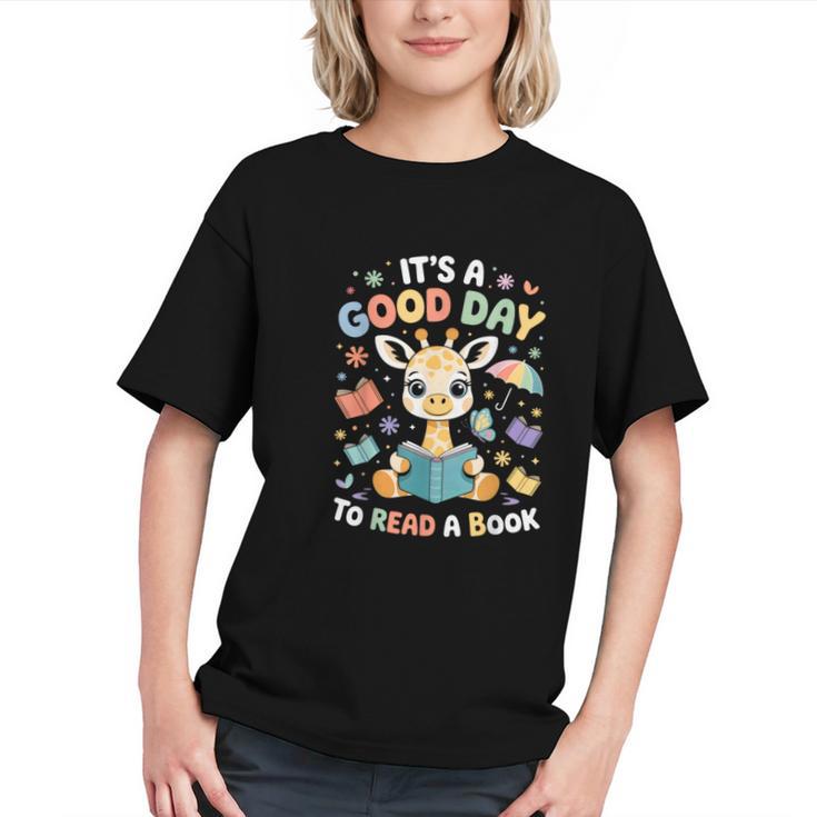 It's a Good Day To Read a Book Cute Giraffe Graphic Youth