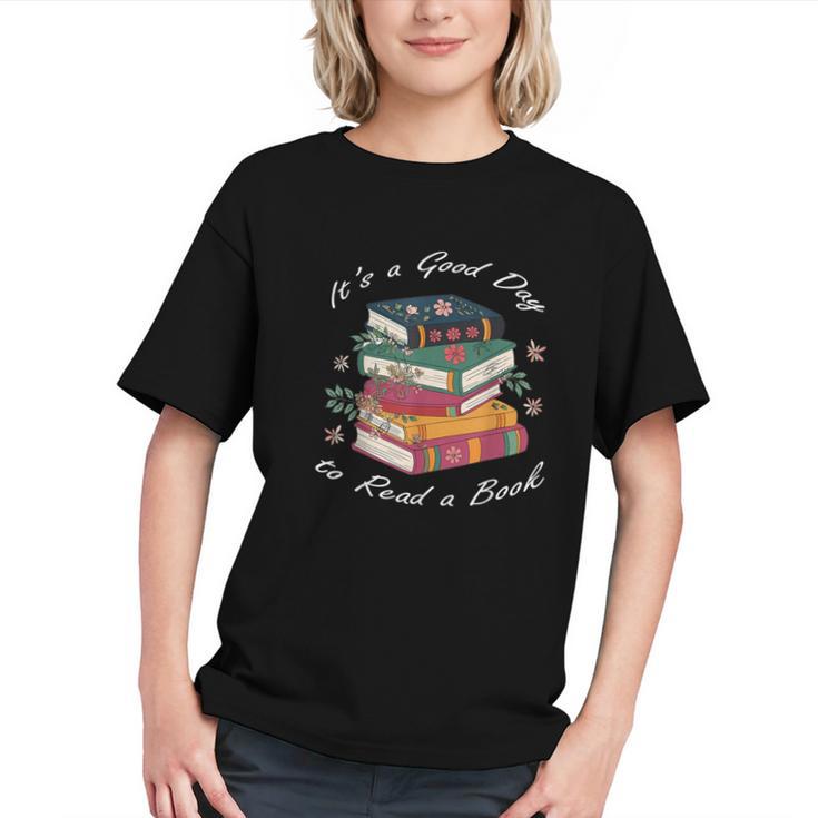 It's a Good Day To Read a Book Floral Stack Tee Graphic Youth