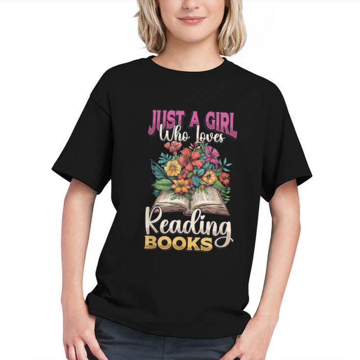 Just A Girl Who Loves Reading Books Graphic Youth