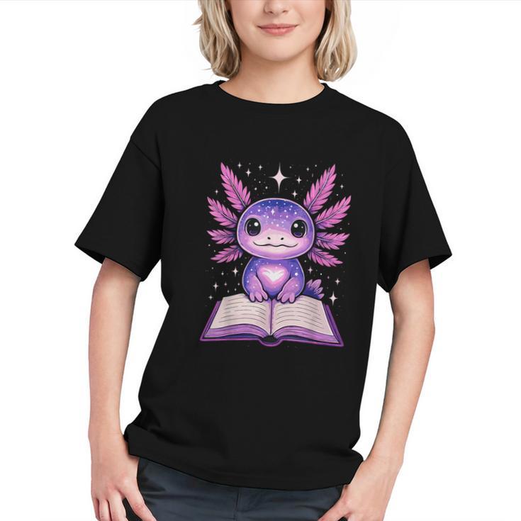 Kawaii Axolotl Cute Axolotls Reading Book Graphic Youth