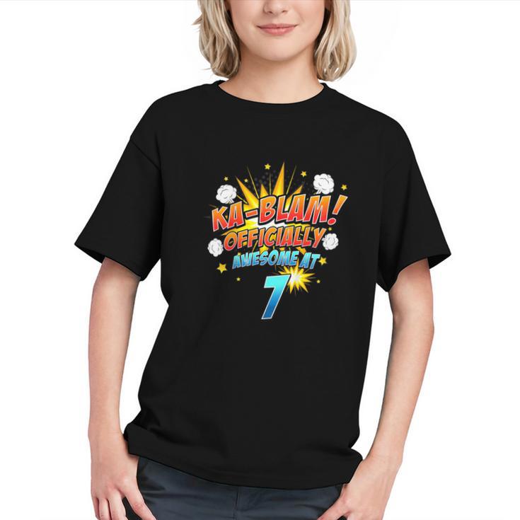 Kids Ka-Blam 7 Year Old Boys 7th Birthday Comic Book Super Hero Graphic Youth