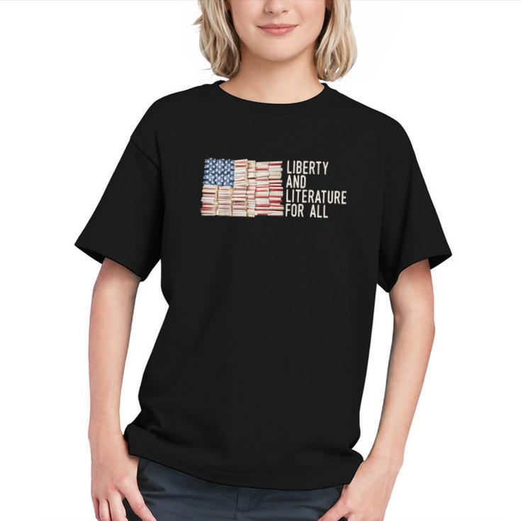 Liberty And Literature For All Reading USA Book Lover Graphic Youth