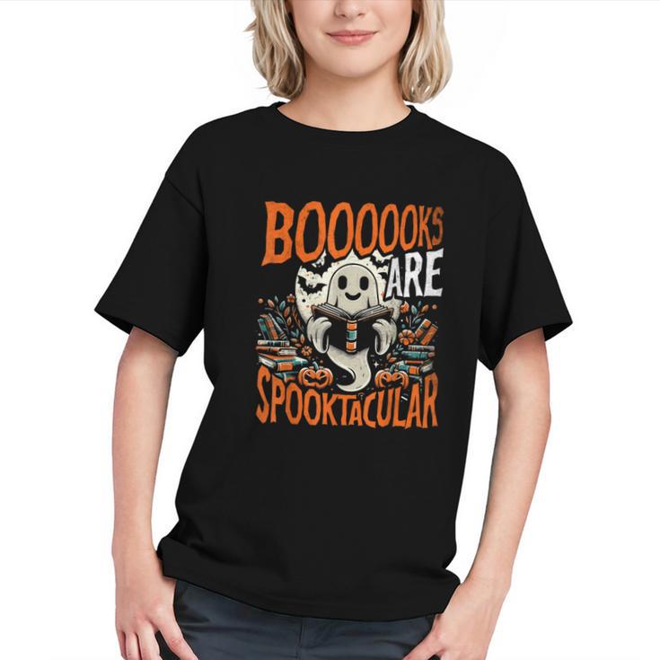 Library Halloween Book Lover Ghost With Books Graphic Youth