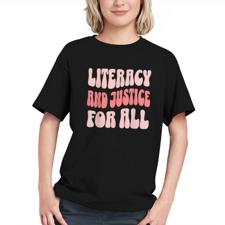 Literacy And Justice For All Book Lover Graphic Youth