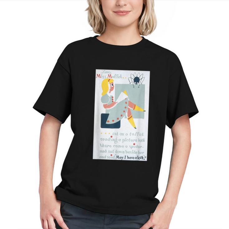 Little Miss Muffet Reading a Picture Book Graphic Youth