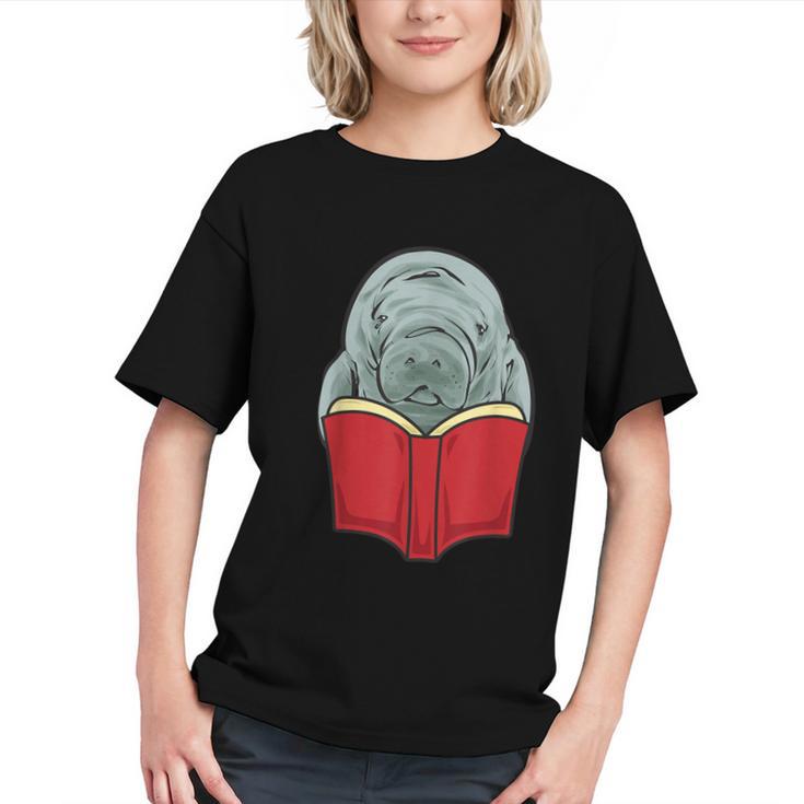 Manatee Reading Books Sea Animal Manatee Graphic Youth