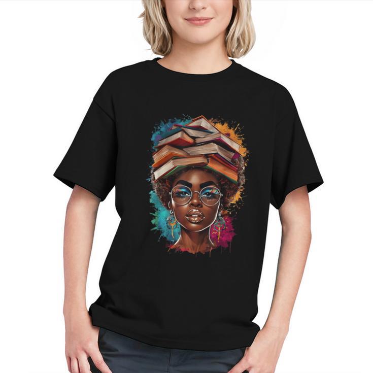 Melanin Girl Afro Book Lover Librarian Teacher Student Graphic Youth