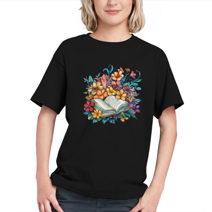 Open Book With Colorful Floral Reading Magic Graphic Youth