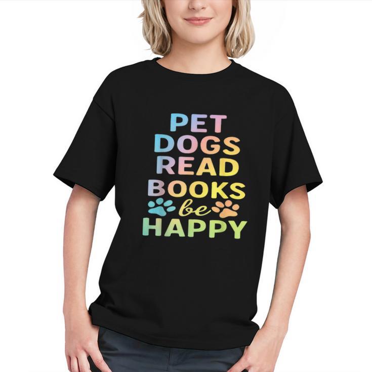 Pet Dogs Read Books Be Happy Dog Lover Graphic Youth
