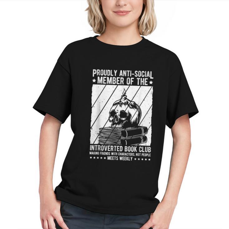 PROUDLY ANTI-SOCIAL MEMBER OF THE Introverted Book Club Graphic Youth