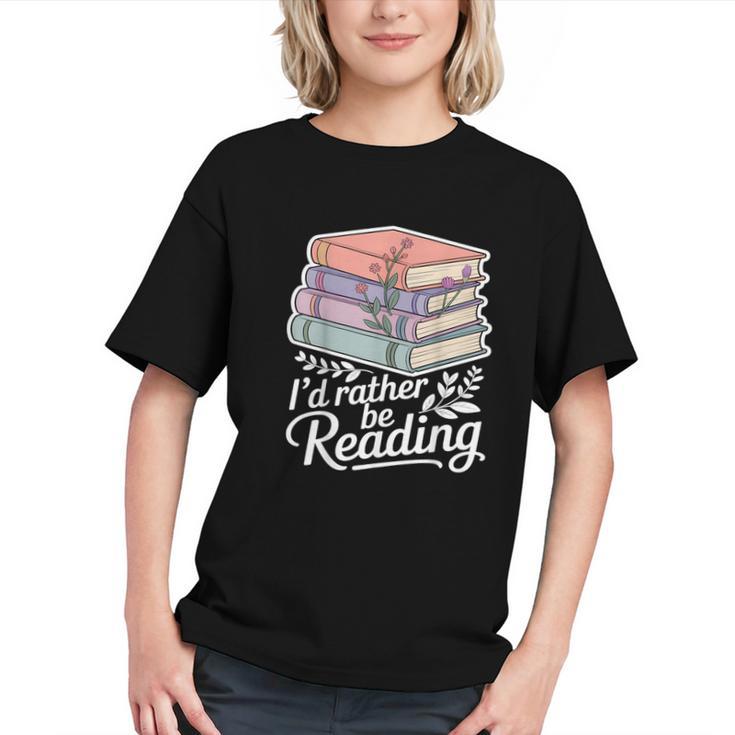 Rather Be Reading Book Lover Stack Graphic Youth