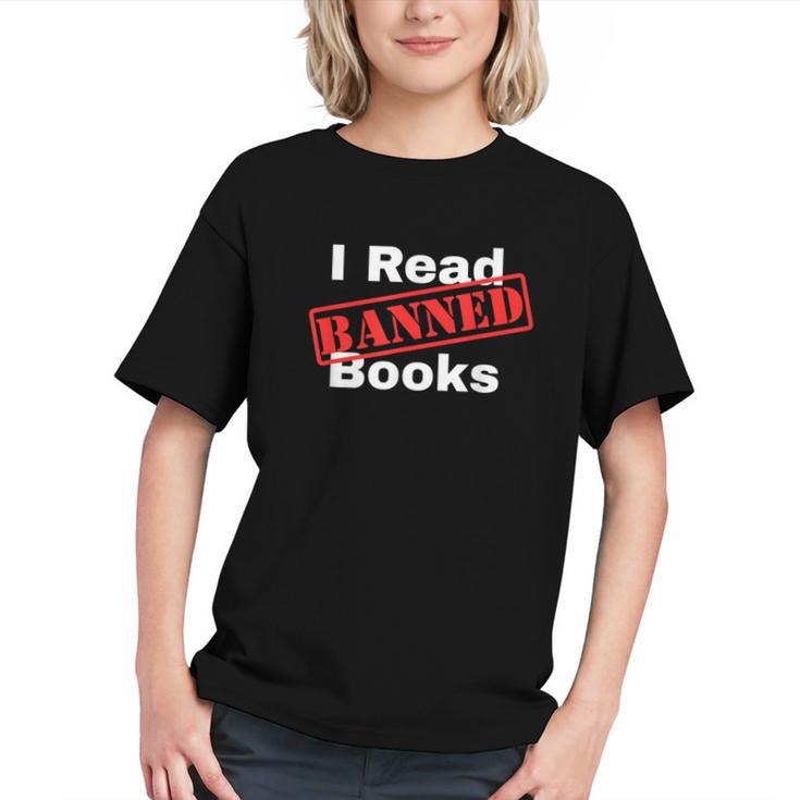 I Read Banned Books Censored Red Stamp Reading Librarian Graphic Youth