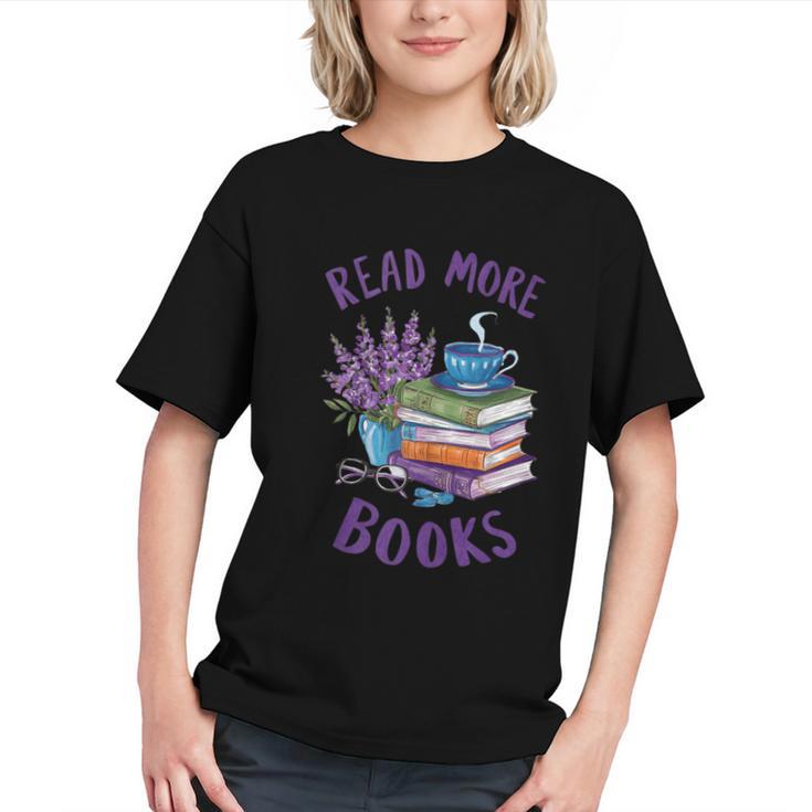 Read More Books Floral Book Reader Art Reading Lover Quote Graphic Youth