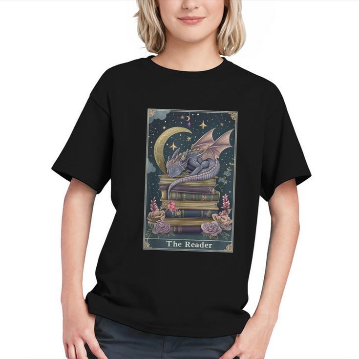 The Reader Tarot Card Book Dragon Romantasy Fantasy Bookish Graphic Youth