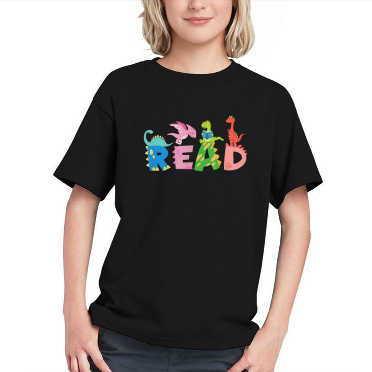 Reading Dinosaur T Rex Dino Book Lover Graphic Youth
