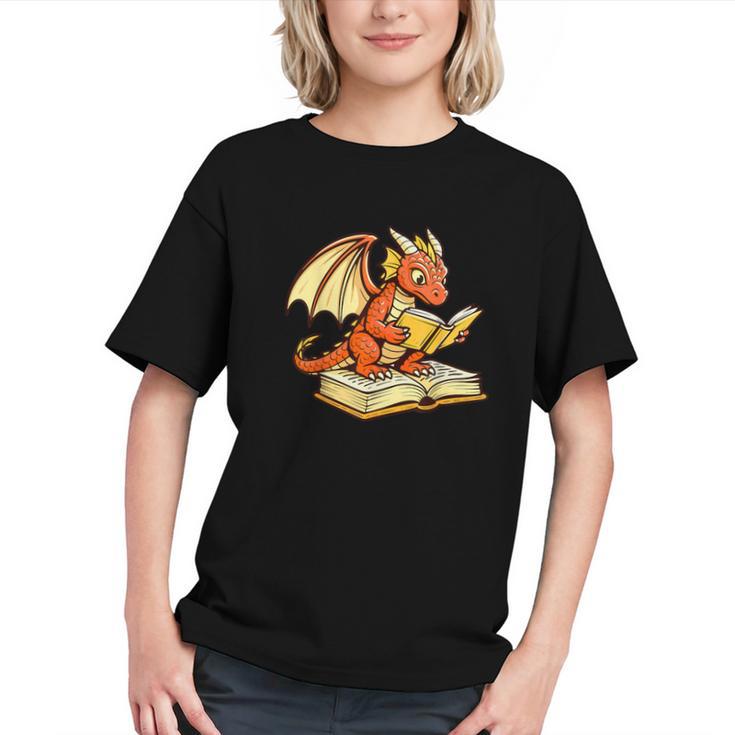 Reading Dragon Book Lover Bookworm Reader Graphic Youth
