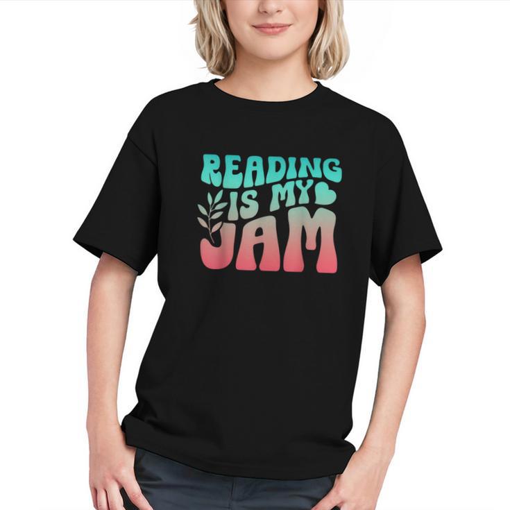 Reading Is My Jam Book Lover Bookworm Teacher Library Reader Graphic Youth