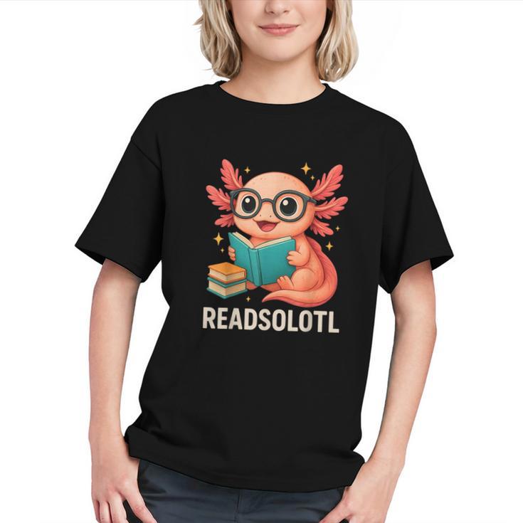 Readsolotl Kawaii Axolotl Reading Book Lover Graphic Youth