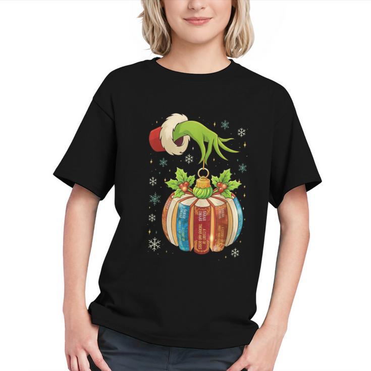 Retro Christmas Ornament Book Christmas Teacher Librarian Graphic Youth
