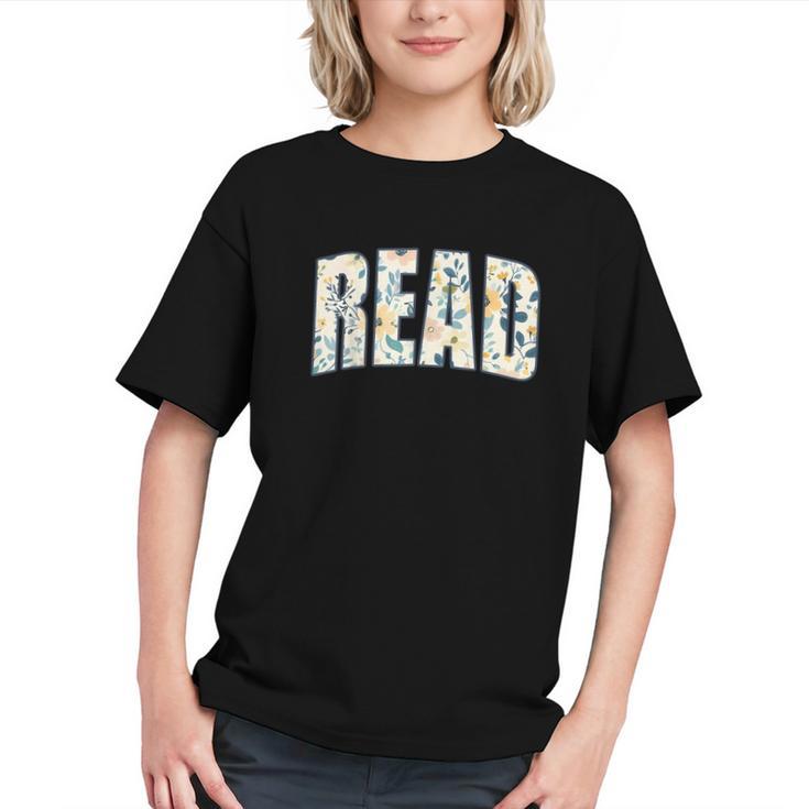 Retro Read Floral Reading Bookworm Librarian Book Lover Graphic Youth