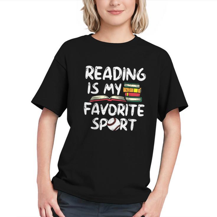 Retro Reading Is My Favorite Sport Baseball World Book Day Graphic Youth