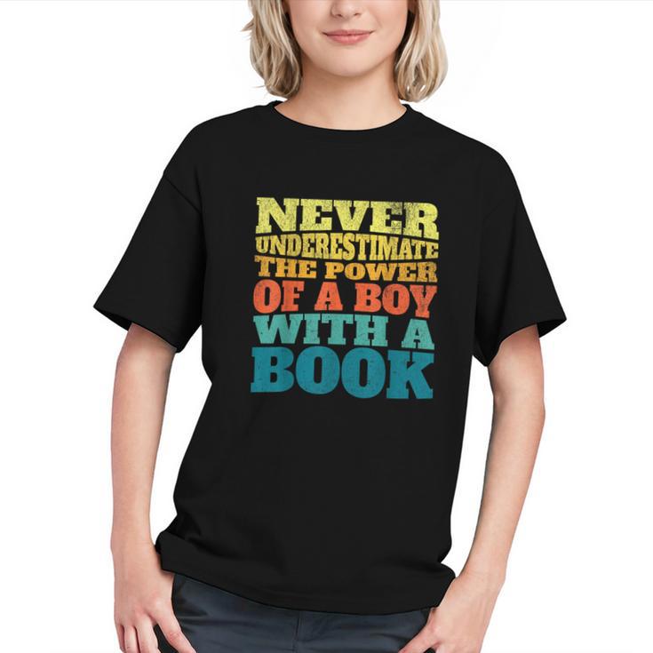 Retro Never Underestimate The Power Of a Boy With a Book Graphic Youth