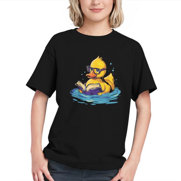 Rubber Duck Reading Book Swim Rubber Duckling Rubber Duckie Graphic Youth
