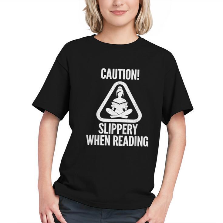 Slippery When Reading Unhinged Book Lover Meme Witty Graphic Youth