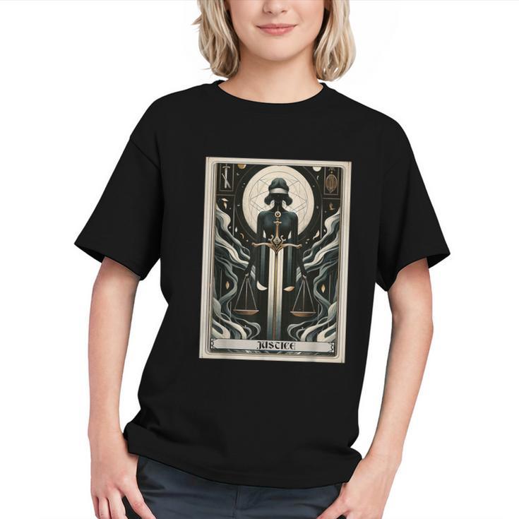 Tarot Cards Guide Book Esoteric Mysticism Clothing Tarot Card Justice Graphic Youth