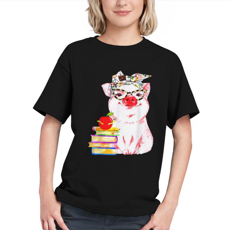Teacher Pig Cute Farm Animal Book Lover School Student For Men Women Kids Graphic Youth