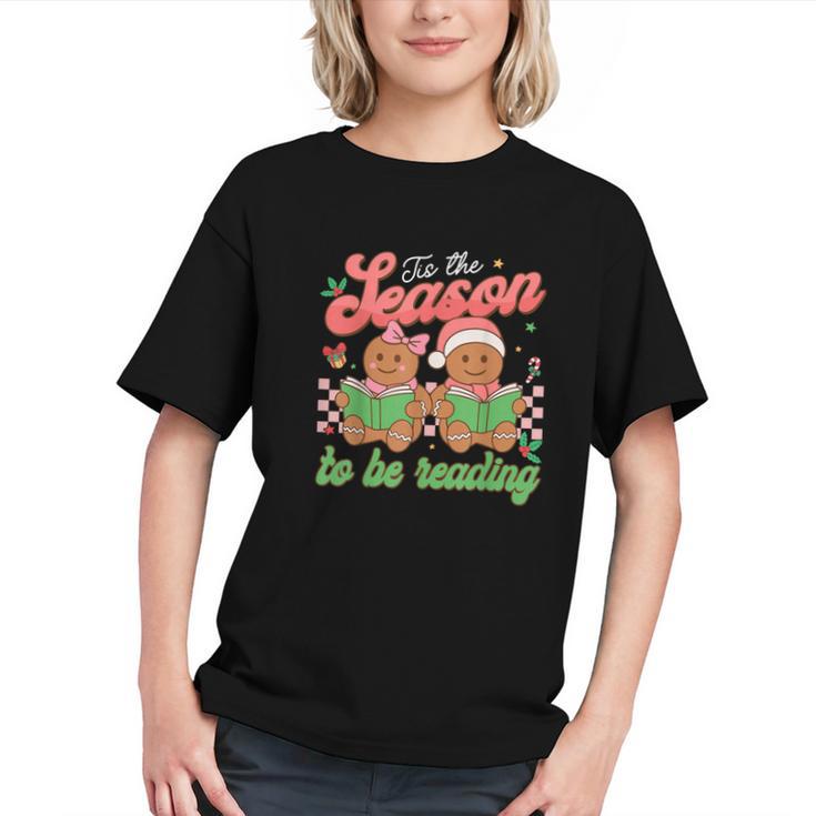 Tis The Season Book Reading Gingerbread Teacher Librarian Graphic Youth