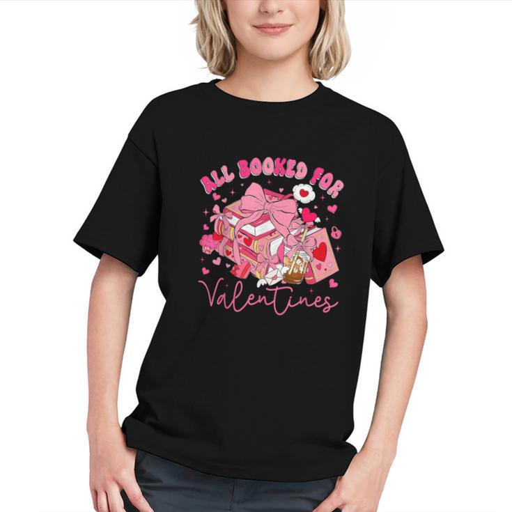 Valentine All Booked Book Coffee Coquette Bow Girl Women Graphic Youth