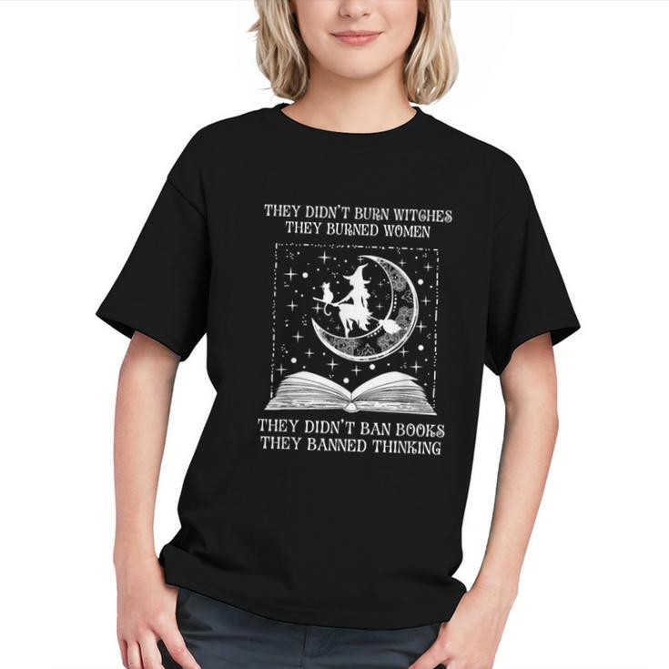 Vintage They Didn't Burn Witches They Burned Women Ban Books Graphic Youth