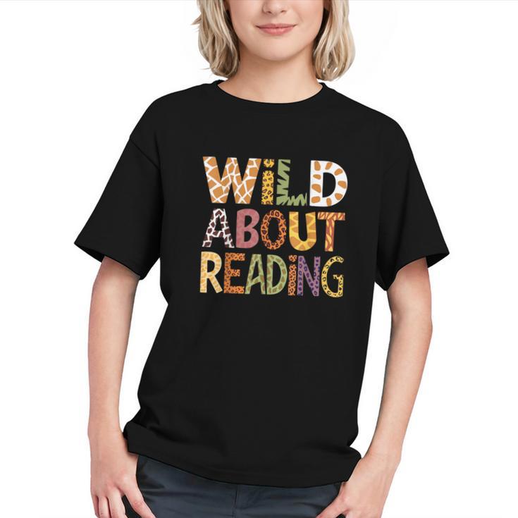 Wild About Reading Book Animal Children's Book Lover Teacher Graphic Youth