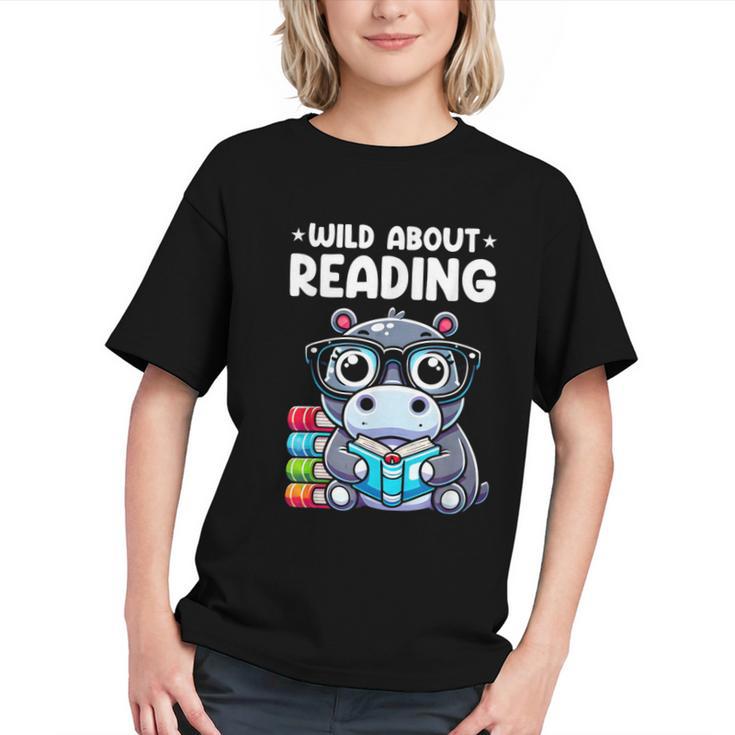 Wild About Reading Book Lover Hippo Graphic Youth