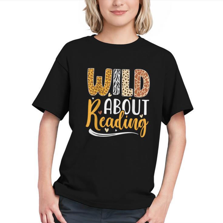 Wild About Reading Lover Bookworm Library Teacher Zoo Animal Graphic Youth