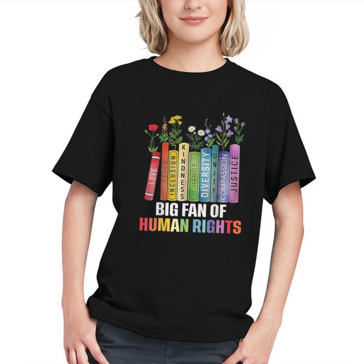 Women Floral Book Big Fan Of Human Rights Liberal Protest Graphic Youth