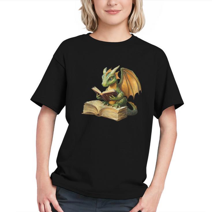 Women's Dragon Bookworm Reading Book Graphic Graphic Youth