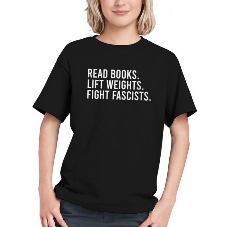 Women's Read Books Lift Weights Fight Fascists Reading Activism Graphic Youth
