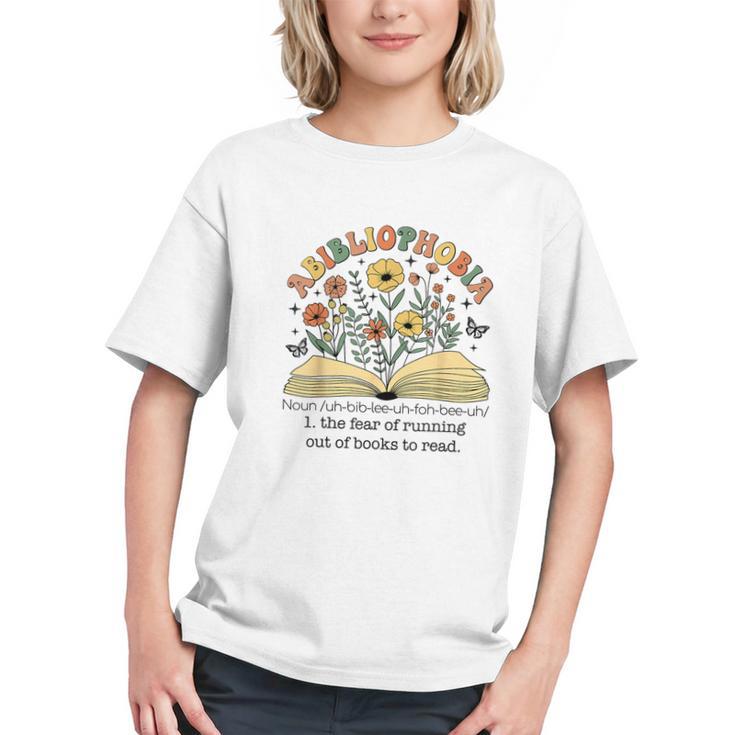 Abibliophobia Wildflower Reading Bookworm Book Reader Graphic Youth