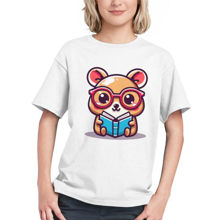 Adorable Book Lover Quokka With Reading Glasses Cute Graphic Youth