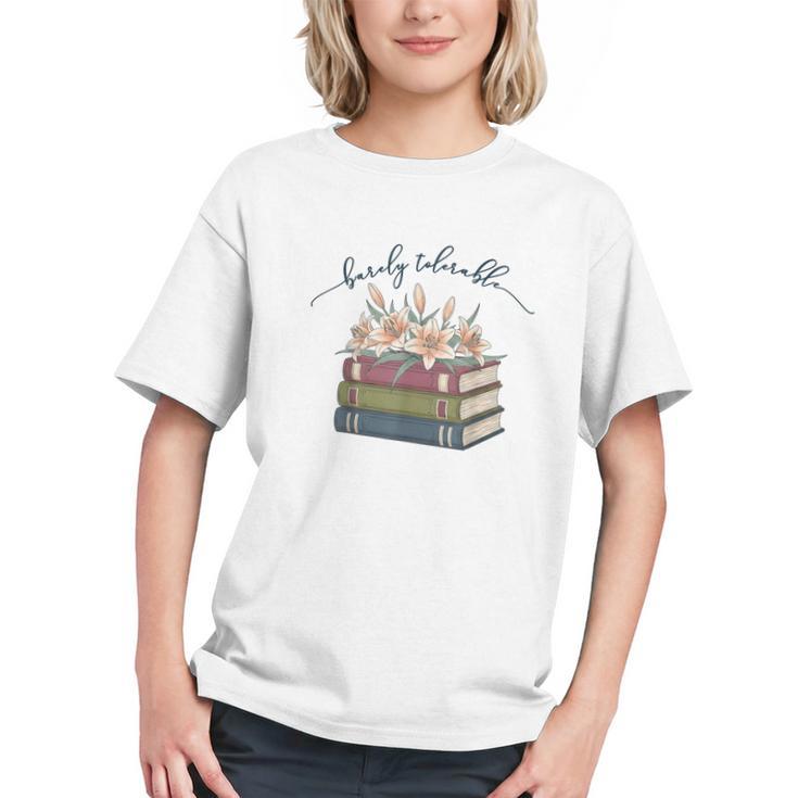 Barely Tolerable Book Lover Floral Quote Pride And Prejudice Graphic Youth