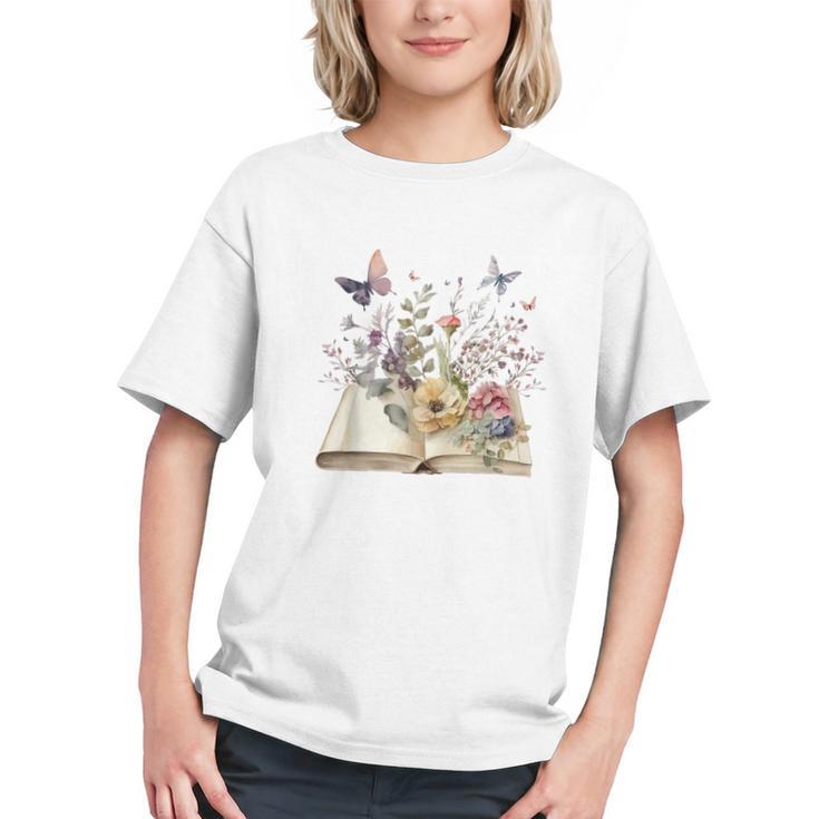 Book Flowers And Butterfly Beautiful Reading Reader Graphic Graphic Youth