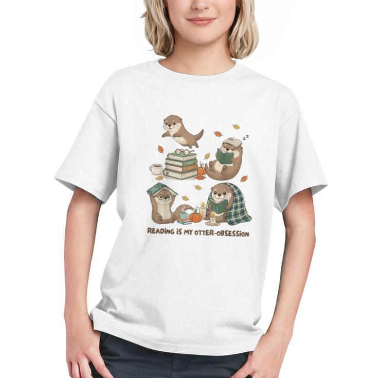Book Lover Bookish Bookworm Reading Is My Otter-Obsession Graphic Youth