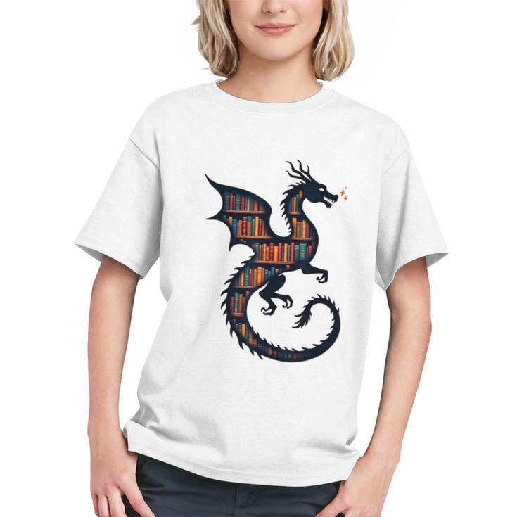 Book Lover Bookworm Reading Books Dragon Graphic Youth